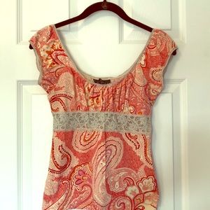 Pretty Paisley and lace top.